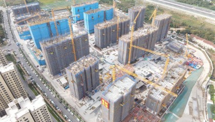 中国一冶承建，武汉白羊佳苑三期项目首个楼栋封顶
