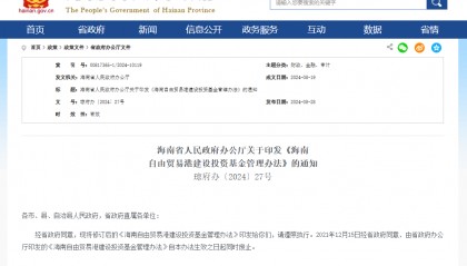 海南自由贸易港建设投资基金管理办法
