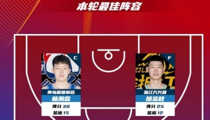 CBA常规赛第12轮最佳阵容：杨瀚森胡金秋高诗岩入选