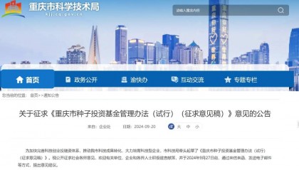 《重庆市种子投资基金管理办法（试行）（征求意见稿）》