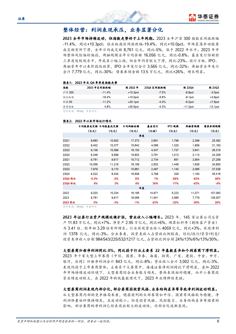 证券行业专题研究：经营承压，分化显著