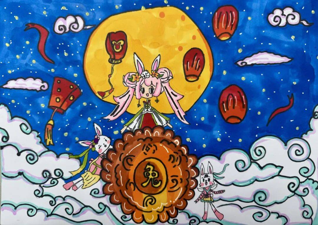 福满中秋!这份来自小画师的中秋祝福,请查收 ——