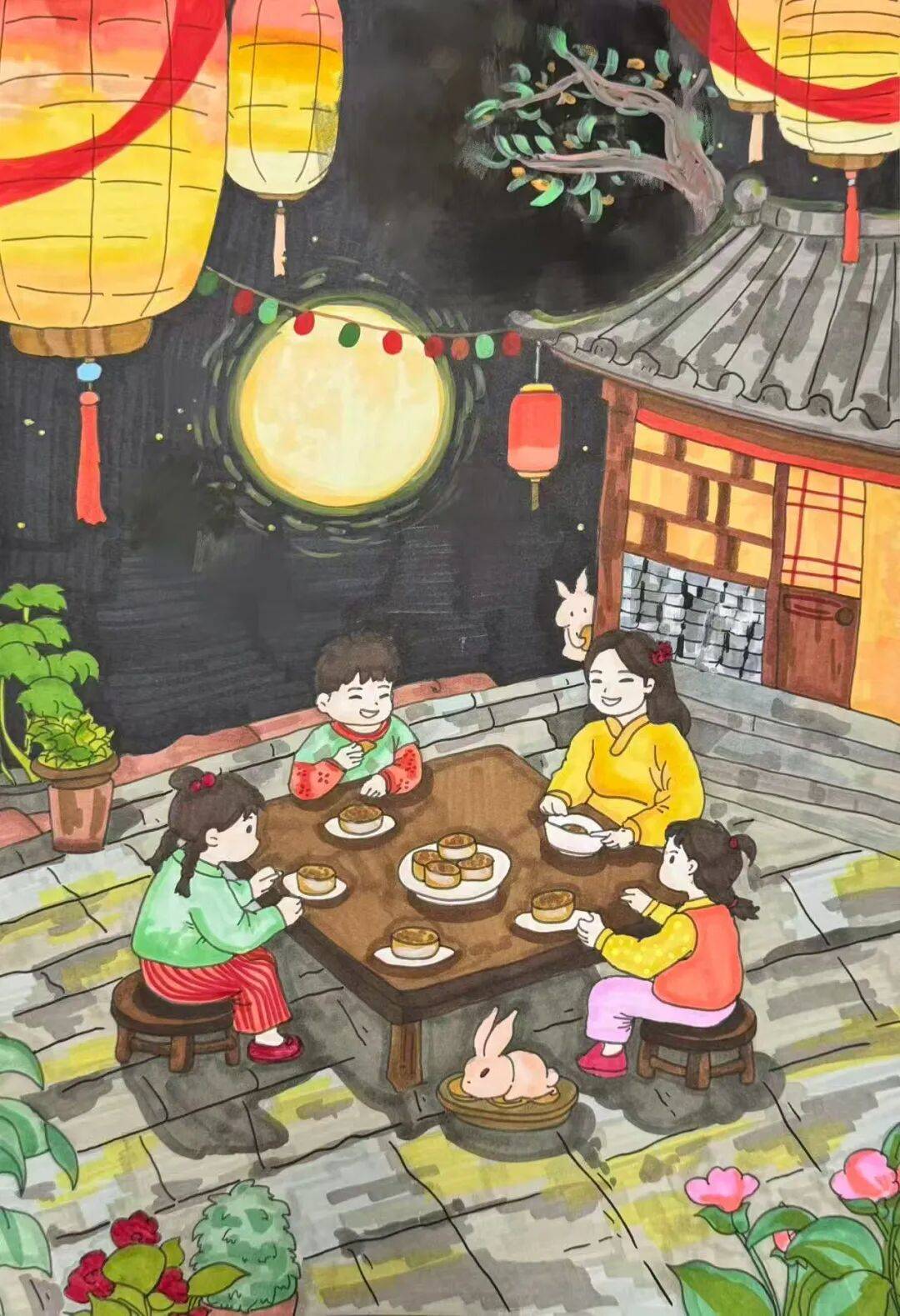 福满中秋!这份来自小画师的中秋祝福,请查收 ——